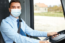 charter bus social distance driver face mask