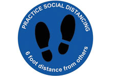 charter bus social distance floor decal